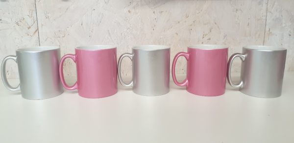 Sublimatie metallic roze beker 300 ml - Afbeelding 2